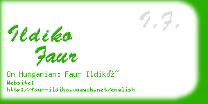 ildiko faur business card